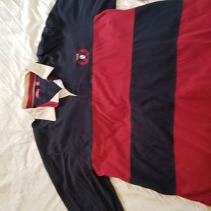 Izod Red & Blue Rugby Shirt 2XL Tall